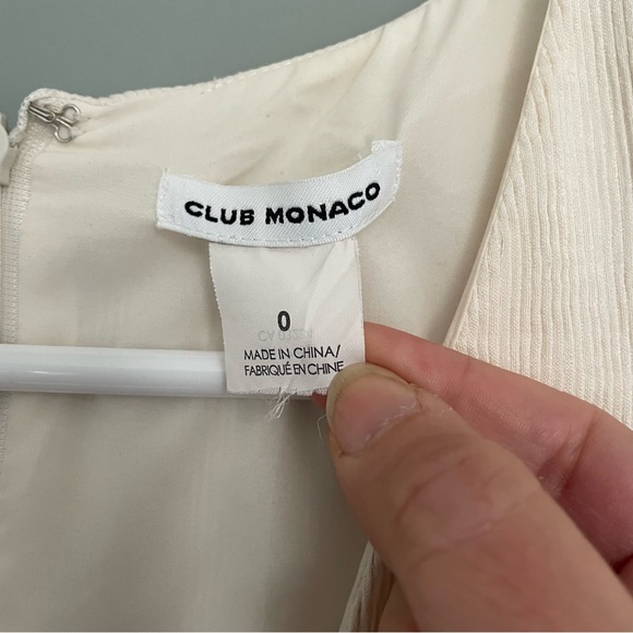 Club Monaco Ivory Lenera Cold Shoulder 70s Inspired Wide Leg Jumpsuit - Picture 7 of 16